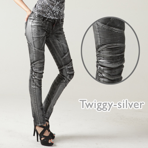 [uglyBROS] Twiggy-silver | 어글리브로스 트위기-실버 여성용 모토팬츠